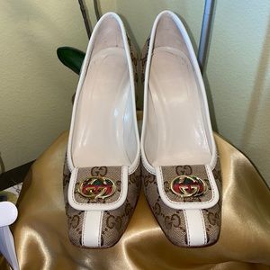 Vintage Gucci Canvas and Leather Heels “PRICE FINAL”